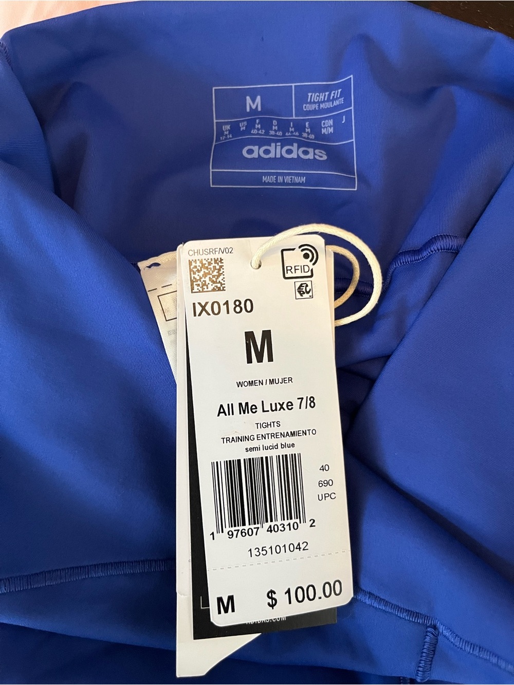 adidas semi lucid blue All Me Luxe 7/8 Tights - Medium - Picture 5 of 5